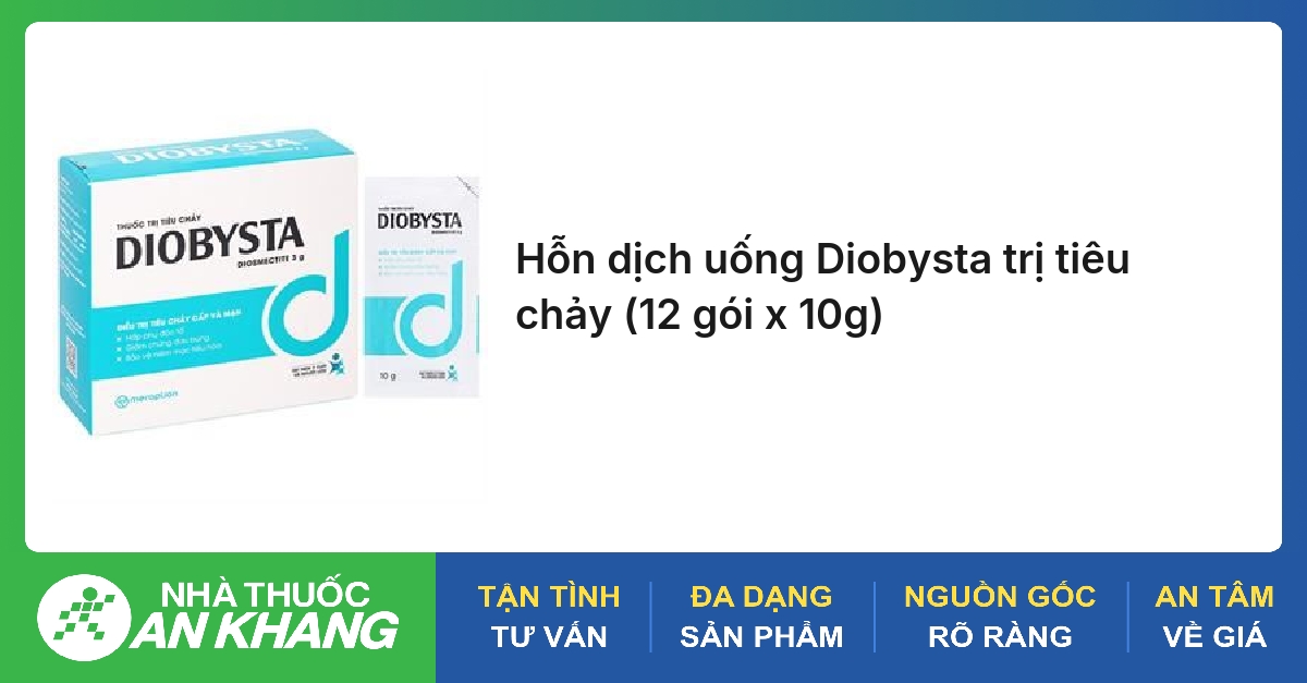 Hỗn dịch uống Diobysta trị tiêu chảy (12 gói x 10g)