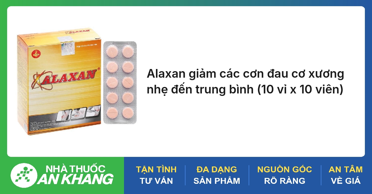 Alaxan giảm các cơn đau cơ xương nhẹ đến trung bình (10 vỉ x 10 viên)