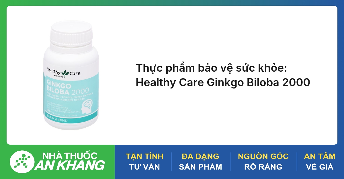 Thực Phẩm Bảo Vệ Sức Khỏe Healthy Care Ginkgo Biloba 2000Mg Hộp 100 Viên
