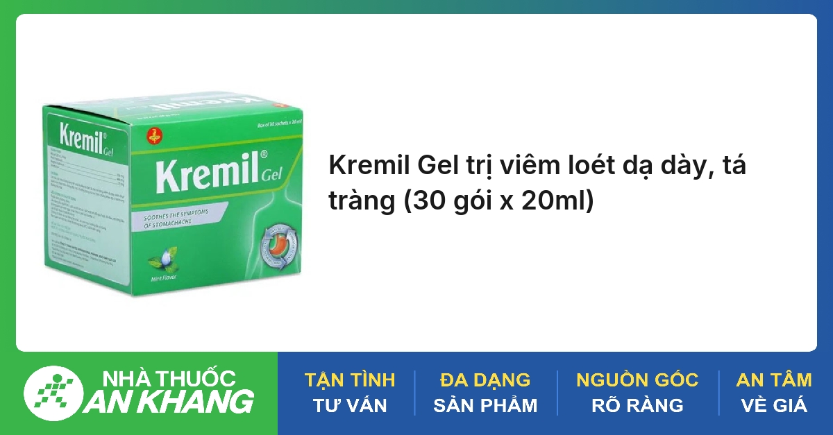 Kremil Gel trị viêm loét dạ dày, tá tràng (30 gói x 20ml)