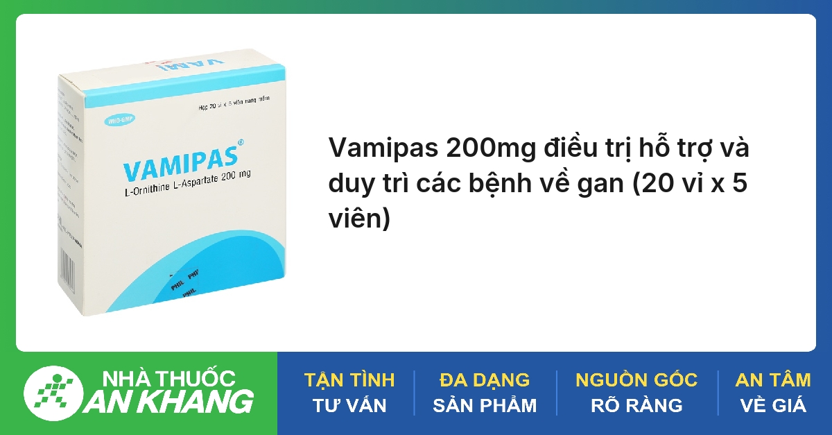 Vamipas 200mg điều trị hỗ trợ và duy trì các bệnh về gan (20 vỉ x 5 viên)