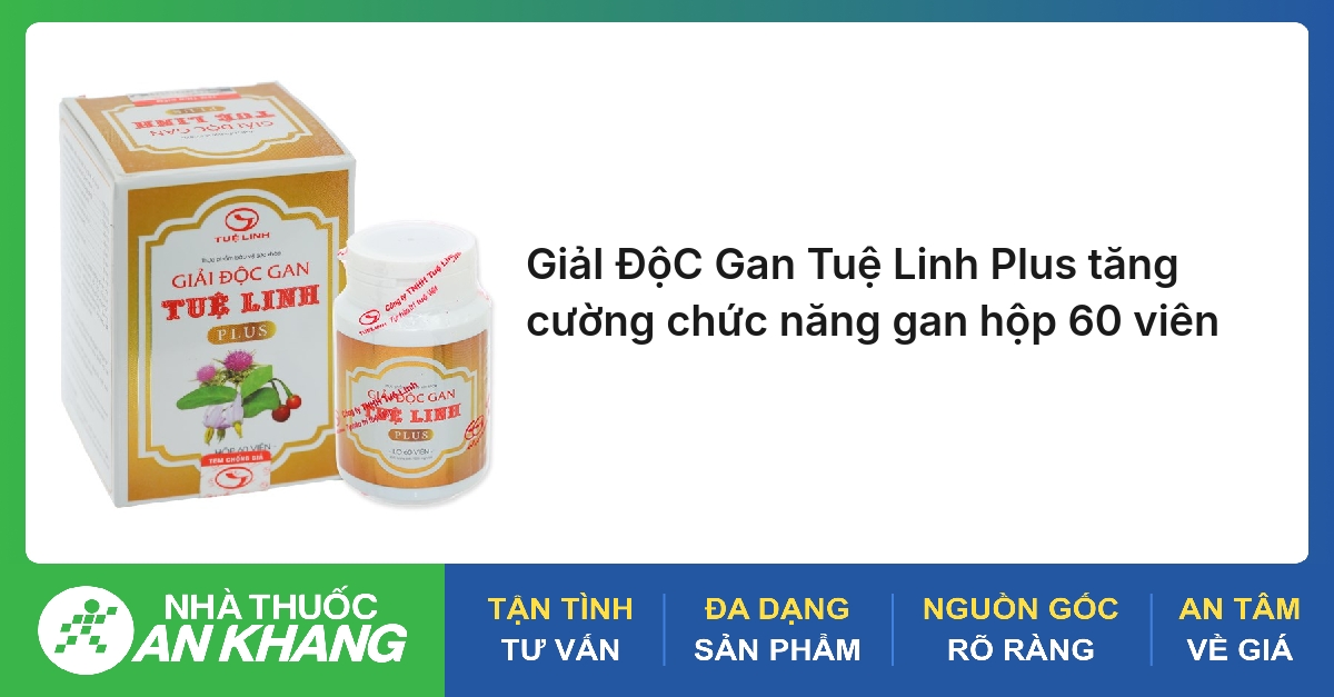Giải Độc Gan Tuệ Linh Plus (hộp 60 viên) giúp tăng cường chức năng gan