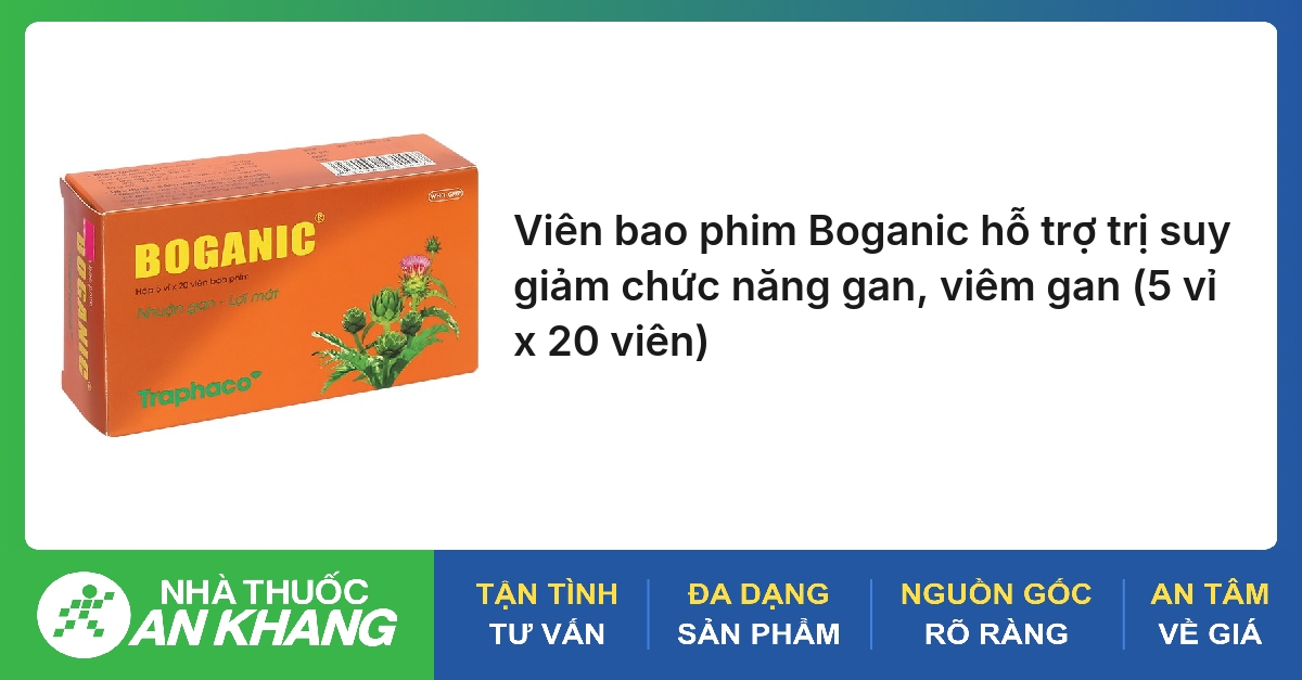 Viên bao phim Boganic hỗ trợ trị suy giảm chức năng gan, viêm gan (5 vỉ x 20 viên)