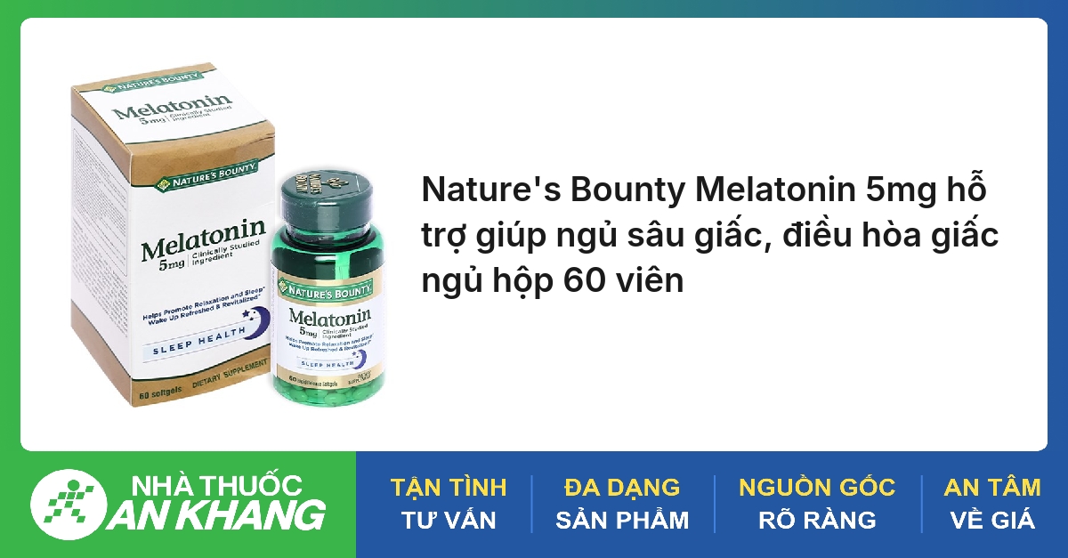 Nature's Bounty Melatonin 5mg giúp hỗ trợ giấc ngủ ngon (Hộp 60 viên)