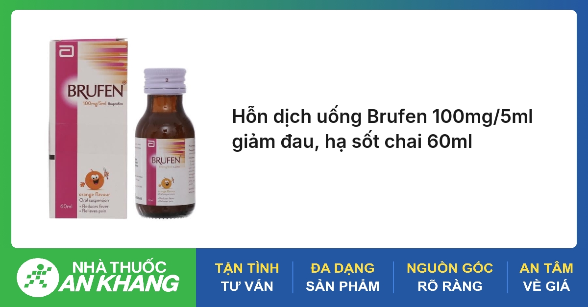 Hỗn dịch uống Brufen Suspension 60ml giảm đau, hạ sốt (chai 60ml)