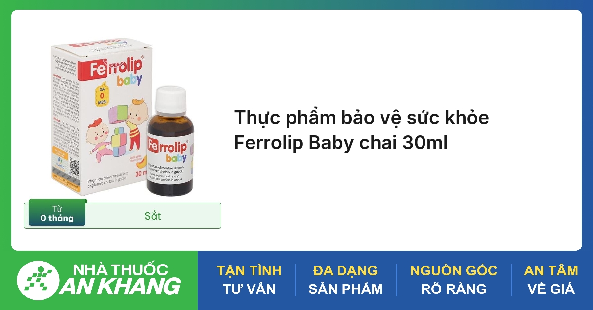 Thực phẩm bảo vệ sức khỏe Ferrolip Baby chai 30ml