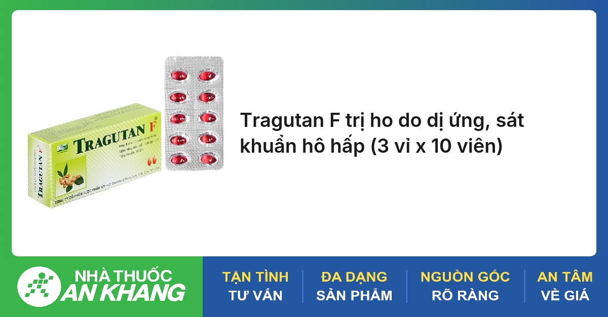 Tragutan F trị ho do dị ứng, sát khuẩn hô hấp (3 vỉ x 10 viên)