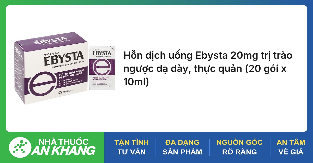 Thuốc Ebysta trị trào ngược dạ dày thực quản (20 gói x 10ml)