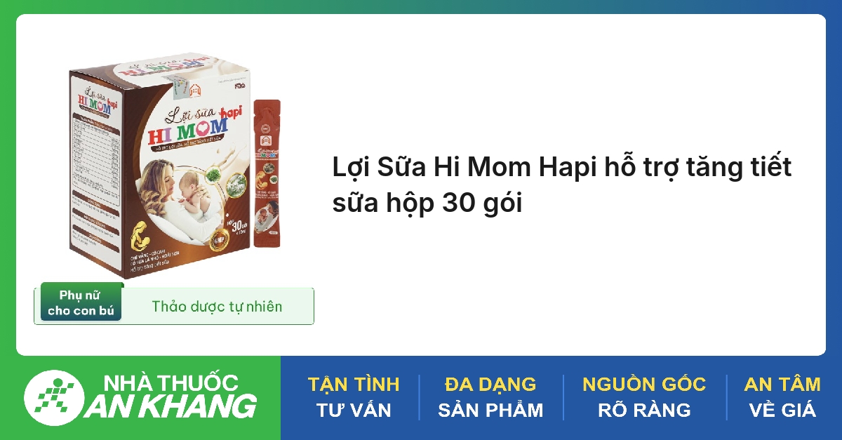 Lợi Sữa Hi Mom Hapi hỗ trợ tăng tiết sữa hộp 30 gói