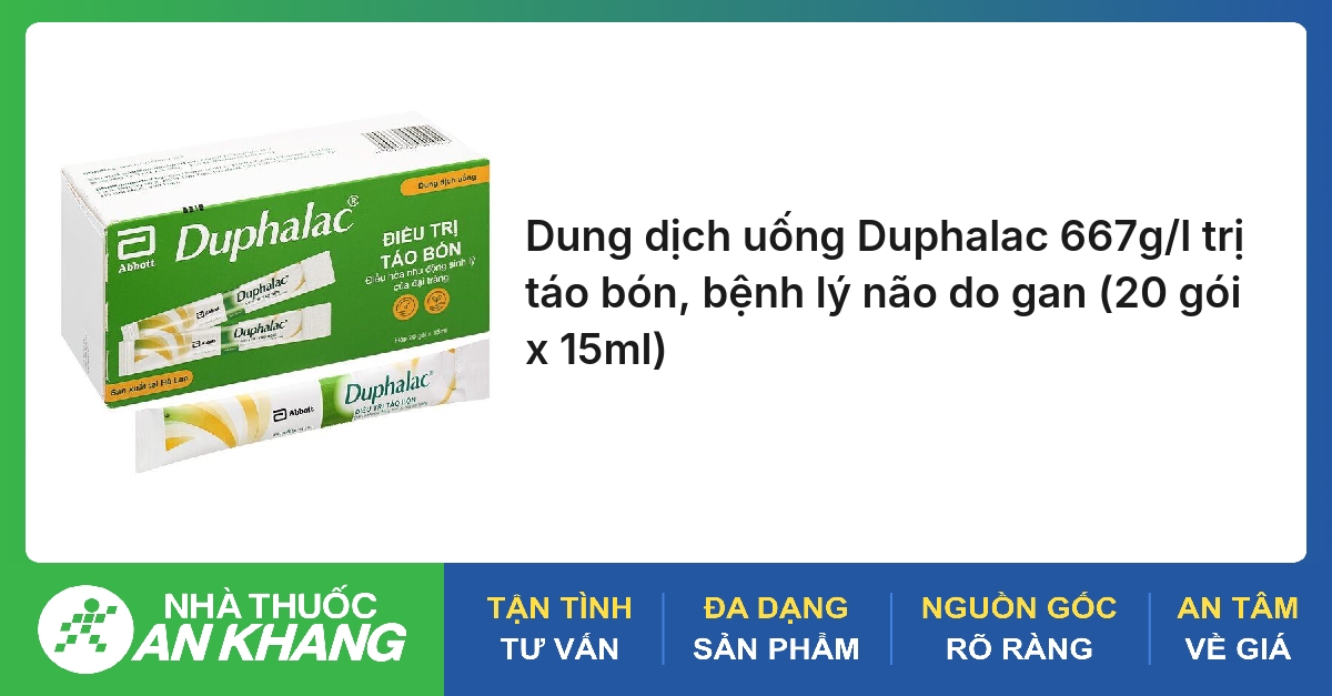 Dung dịch uống Duphalac 667g/l trị táo bón, bệnh lý não do gan (20 gói x 15ml)