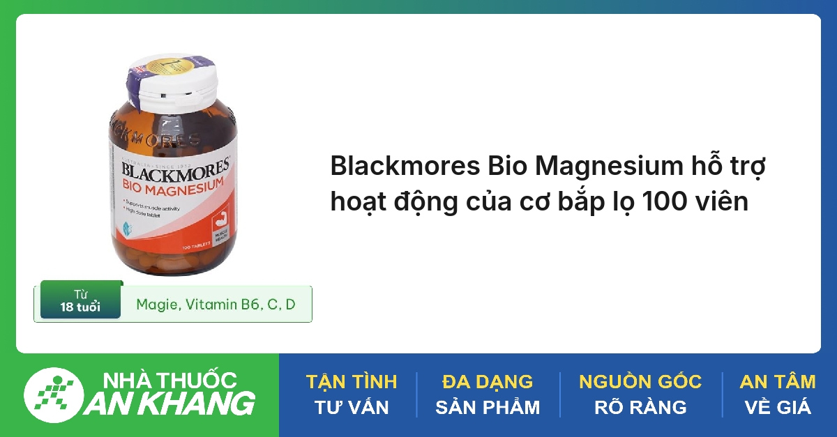 Blackmores Bio Magnesium hỗ trợ hoạt động của cơ bắp lọ 100 viên