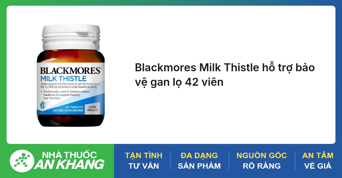 Blackmores Milk Thistle bảo vệ gan, hỗ trợ quá trình phục hồi gan lọ 42 viên