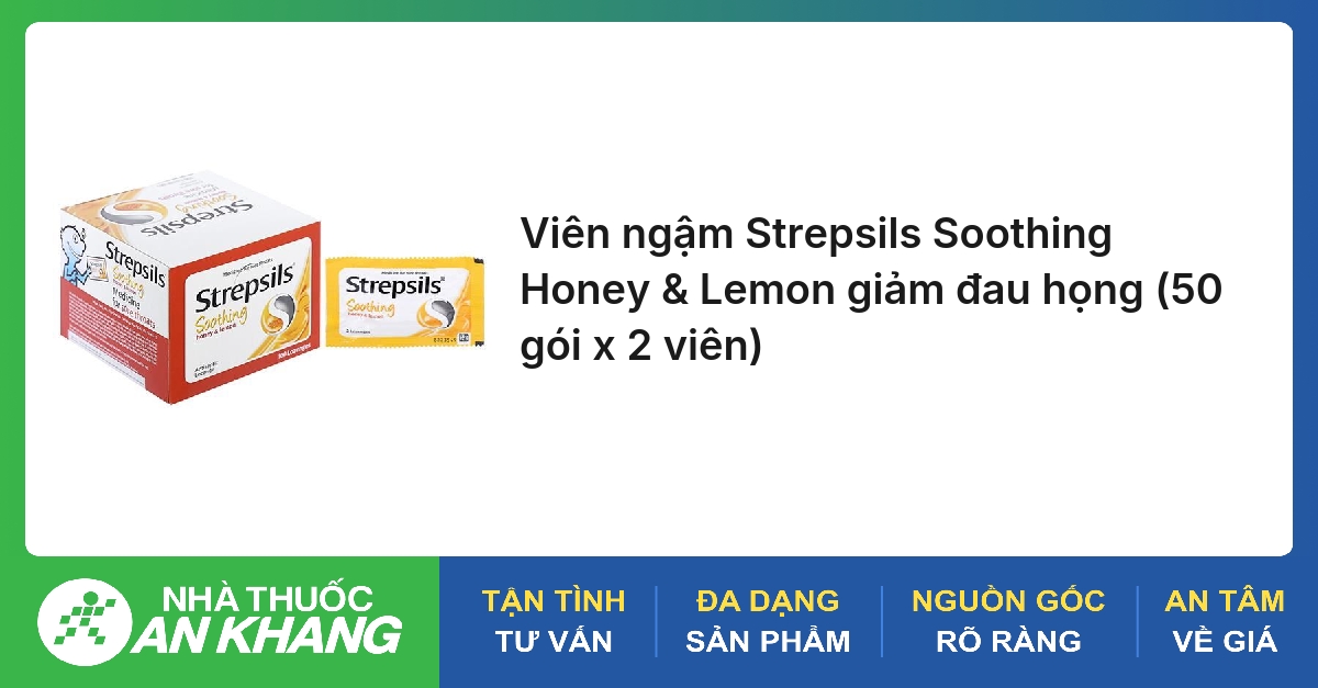 Viên ngậm Strepsils Honey Lemon trị đau họng (50 gói x 2 viên)