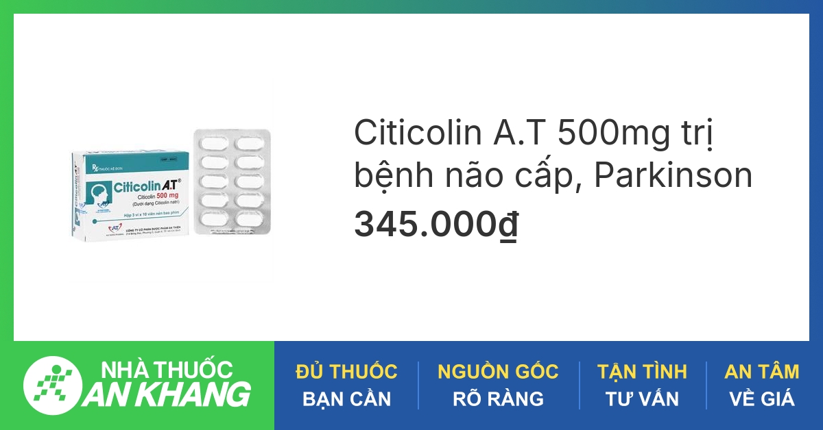 Citicolin A.T 500mg trị bệnh não cấp, Parkinson (3 vỉ x 10 viên) -05/2023 | nhathuocankhang.com