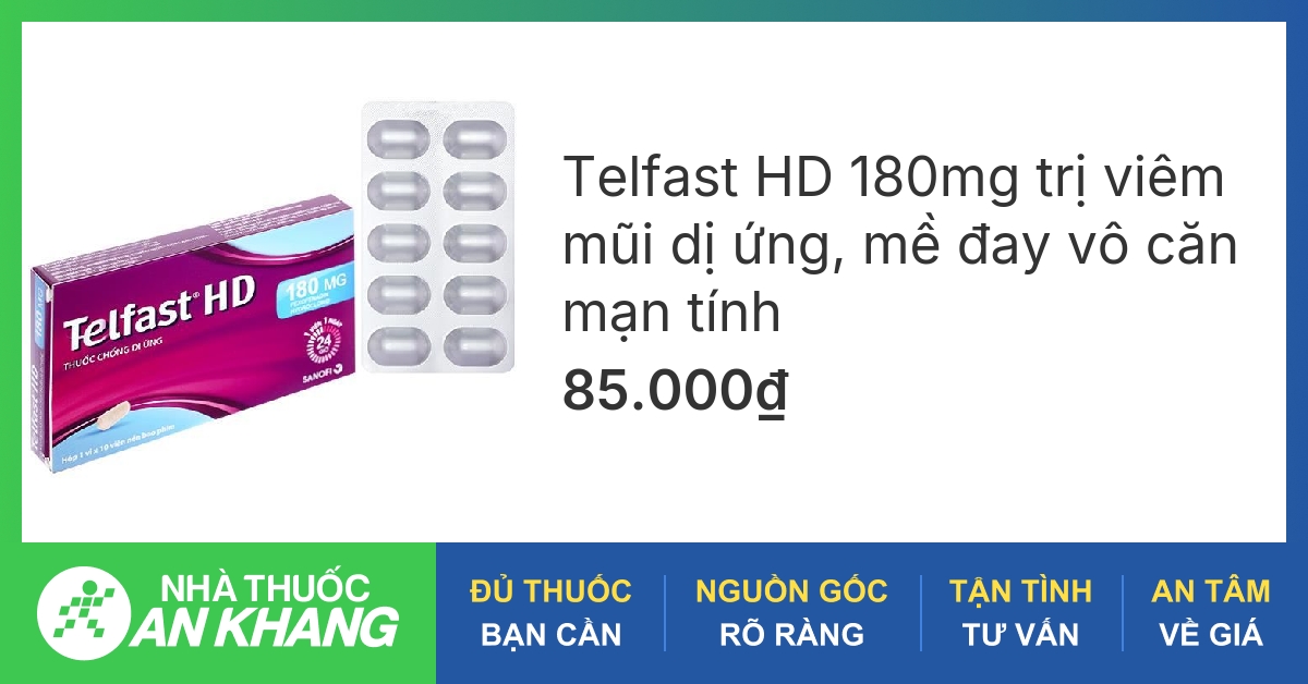 Thuốc viêm mũi dị ứng Telfast HD có thành phần chính là gì?