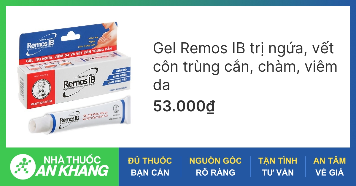 Remos IB là thuốc chống ngứa và trị vết côn trùng cắn phải không?