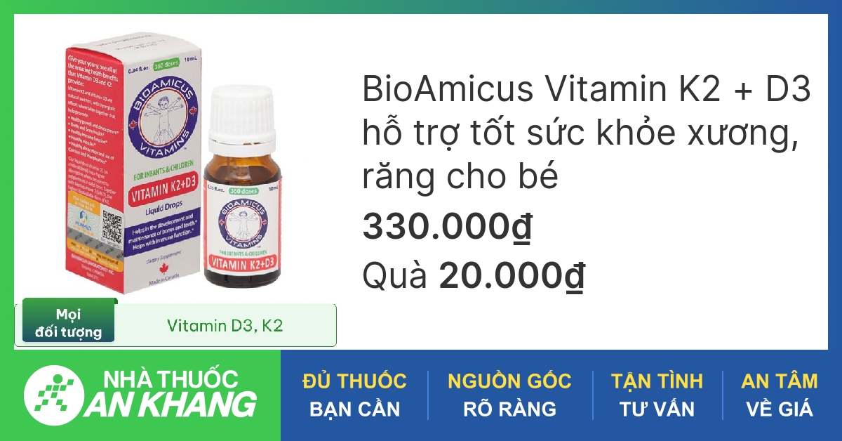 Vitamin D3 K2 Bioamicus liệu có tốt cho sức khỏe xương và răng của bé không?