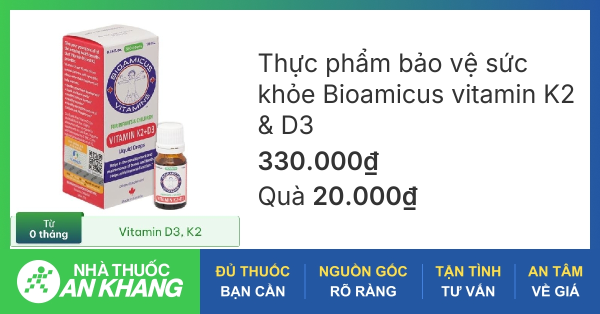 Vitamin D3 K2 Bioamicus liệu có tốt cho sức khỏe xương và răng của bé không?