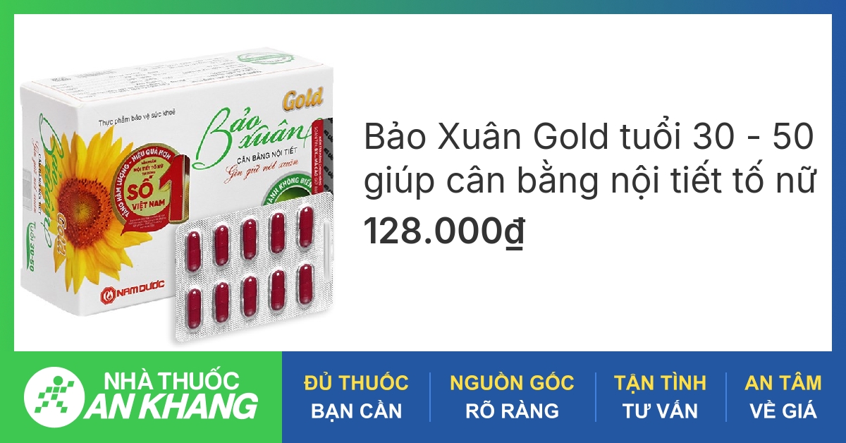 Bảo Xuân Gold tuổi 30 - 50 giúp cân bằng nội tiết tố nữ hộp 30 viên - 03/2023|Nhathuocankhang.com