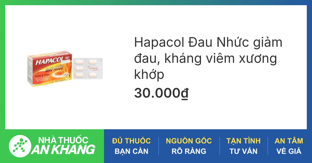 Hapacol Đau Nhức 325/200mg là thuốc gì?
