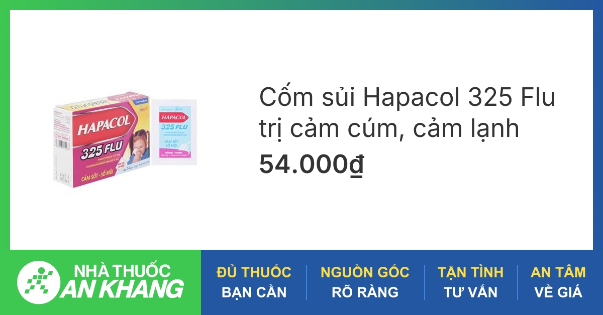 Thành phần chính của hapacol 325 là gì?
