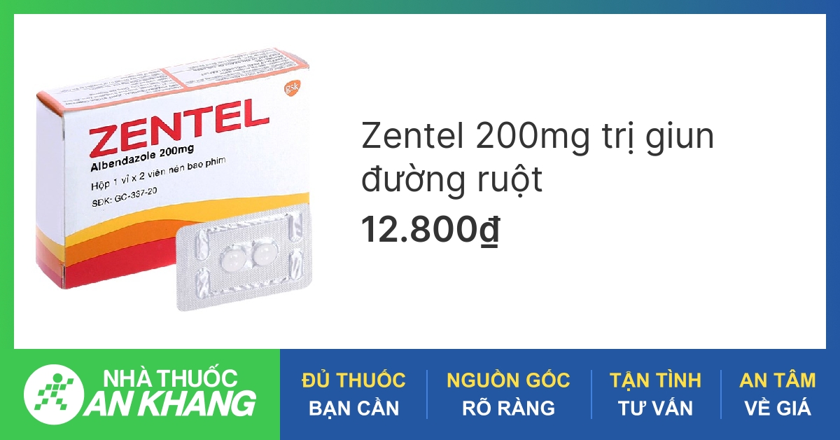 Thuốc tẩy giun Zentel 400mg được sử dụng để điều trị loại giun nào?
