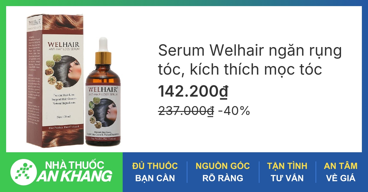 Serum Welhair ngăn rụng tóc, kích thích mọc tóc lọ100ml -06/2023 | nhathuocankhang.com