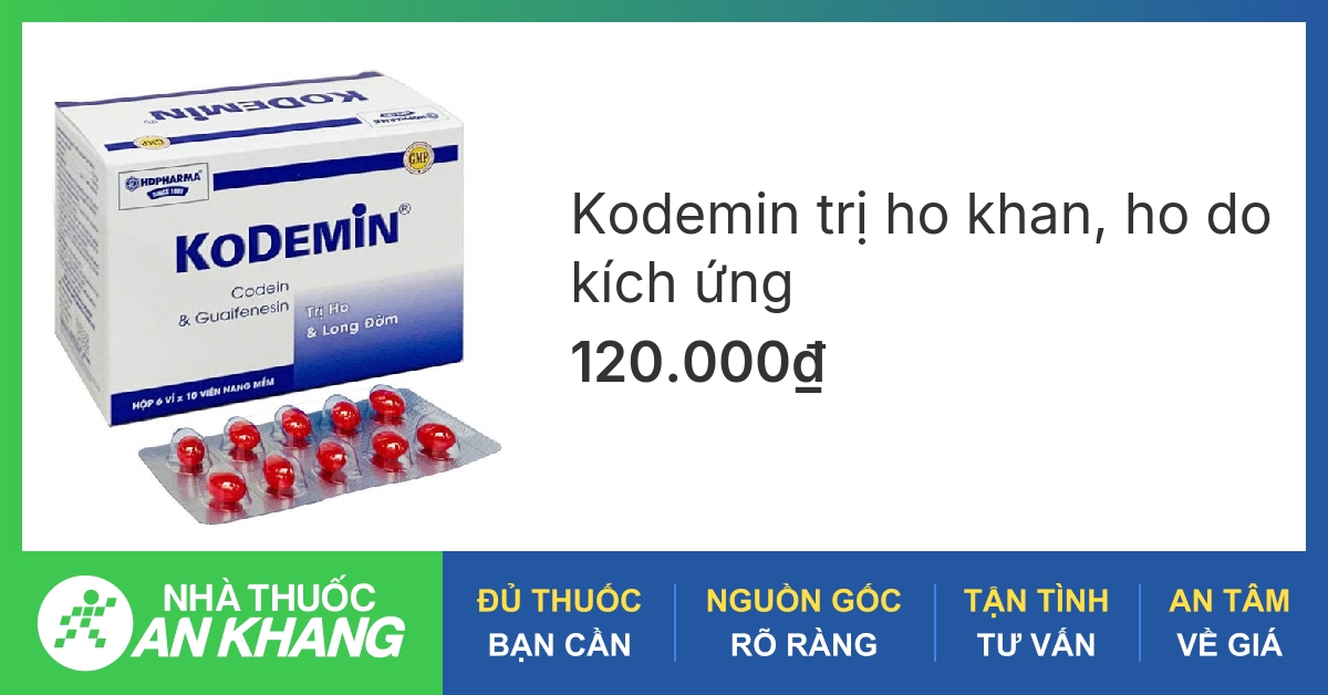 Thuốc Kodemin trị ho khan, ho do kích ứng (10 vỉ x 10 viên) - 05/2025 ...