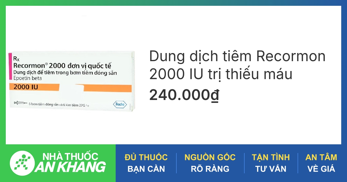Dung dịch tiêm Recormon 2000 IU trị thiếu máu (6 bơm tiêm x 0.3ml) - 05 ...