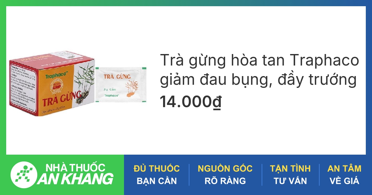 What are the benefits and pricing of Traphaco ginger tea sachets (trà gừng gói)?