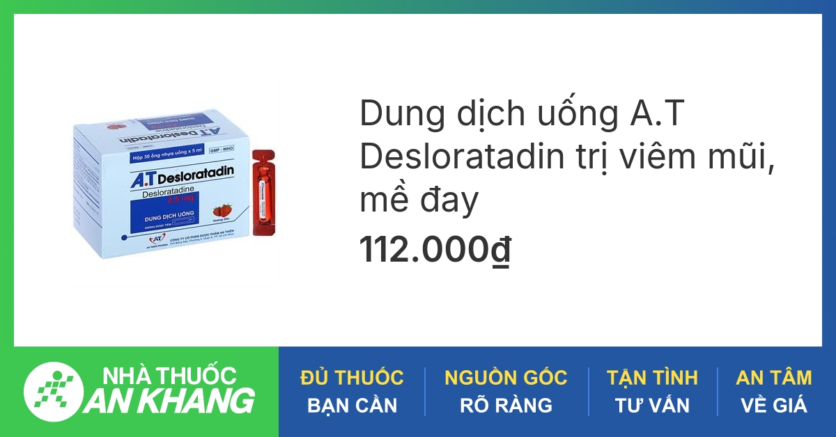 Thành phần chính của thuốc chống dị ứng desloratadine là gì?
