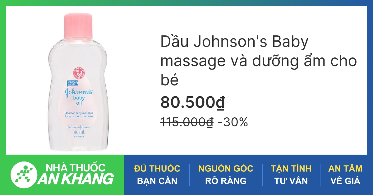 Dầu Johnson's Baby massage và dưỡng ẩm cho bé chai 200ml -06/2023 | nhathuocankhang.com