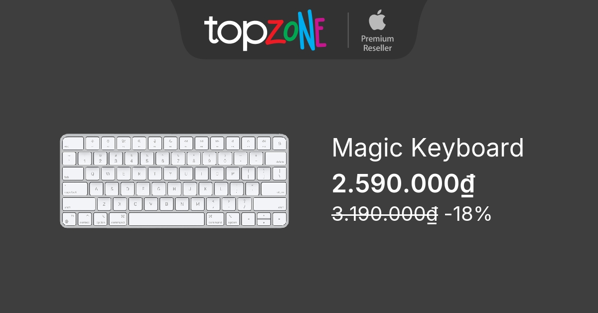 Bàn phím Magic Keyboard Apple MK2A3 Trắng