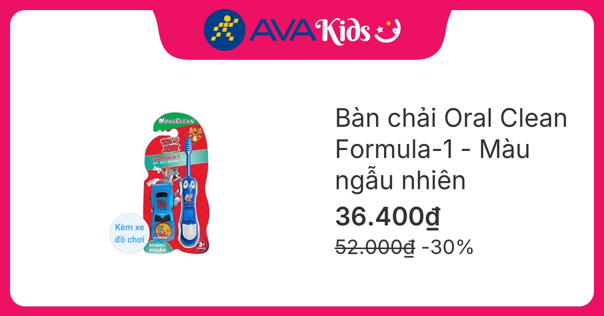 Bàn chải cho bé Oral Clean Formula-1 lông mềm (từ 3 tuổi) - Màu ngẫu nhiên