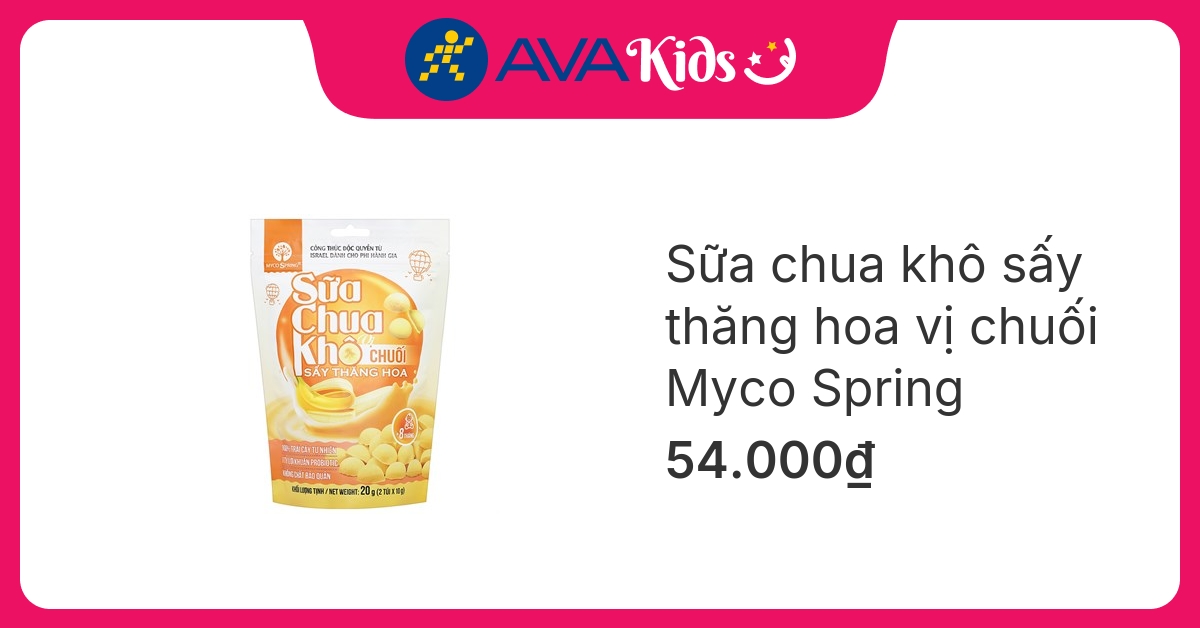 Sữa chua khô sấy thăng hoa vị chuối Myco Spring gói 20g (từ 8 tháng)