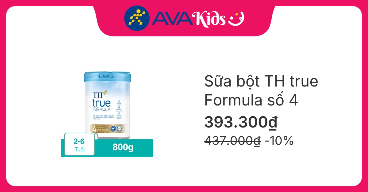 Sữa bột TH true Formula số 4 800g (2 - 6 tuổi)