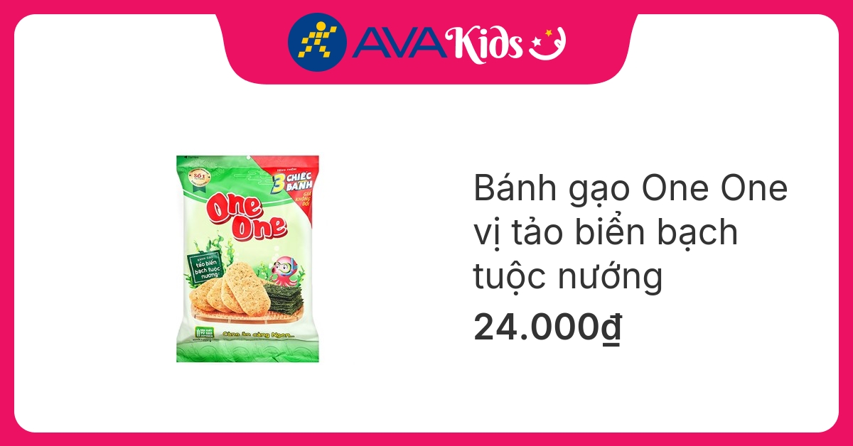 Bánh gạo One One vị tảo biển bạch tuộc nướng gói 104g (từ 1 tuổi)