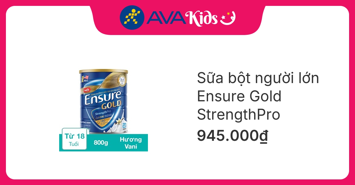 Sữa bột người lớn Ensure Gold StrengthPro hương vani 800g