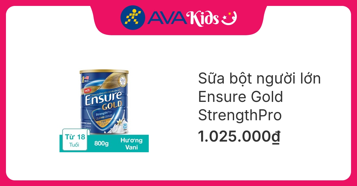 Sữa bột người lớn Ensure Gold StrengthPro hương vani 800g