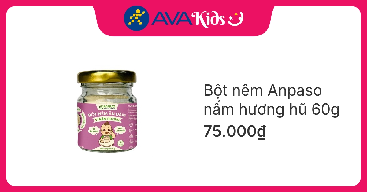 Bột nêm Anpaso nấm hương hũ 60g