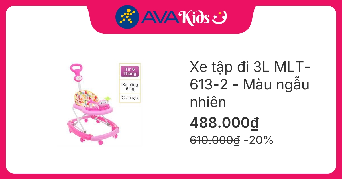 Xe tập đi 3L MLT-613-2 - Màu ngẫu nhiên (từ 6 tháng)