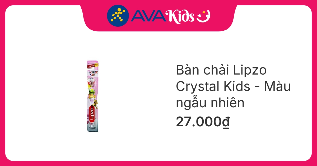 Bàn chải cho bé Lipzo Crystal Kids lông siêu mềm (1 - 5 tuổi) - Màu ngẫu nhiên