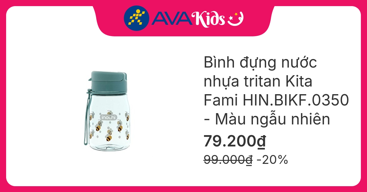 Bình đựng nước nhựa tritan 350 ml Kita Fami HIN.BIKF.0350 - Màu ngẫu nhiên