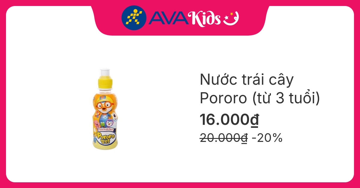 Nước trái cây Pororo vị trái cây 235 ml (từ 3 tuổi)