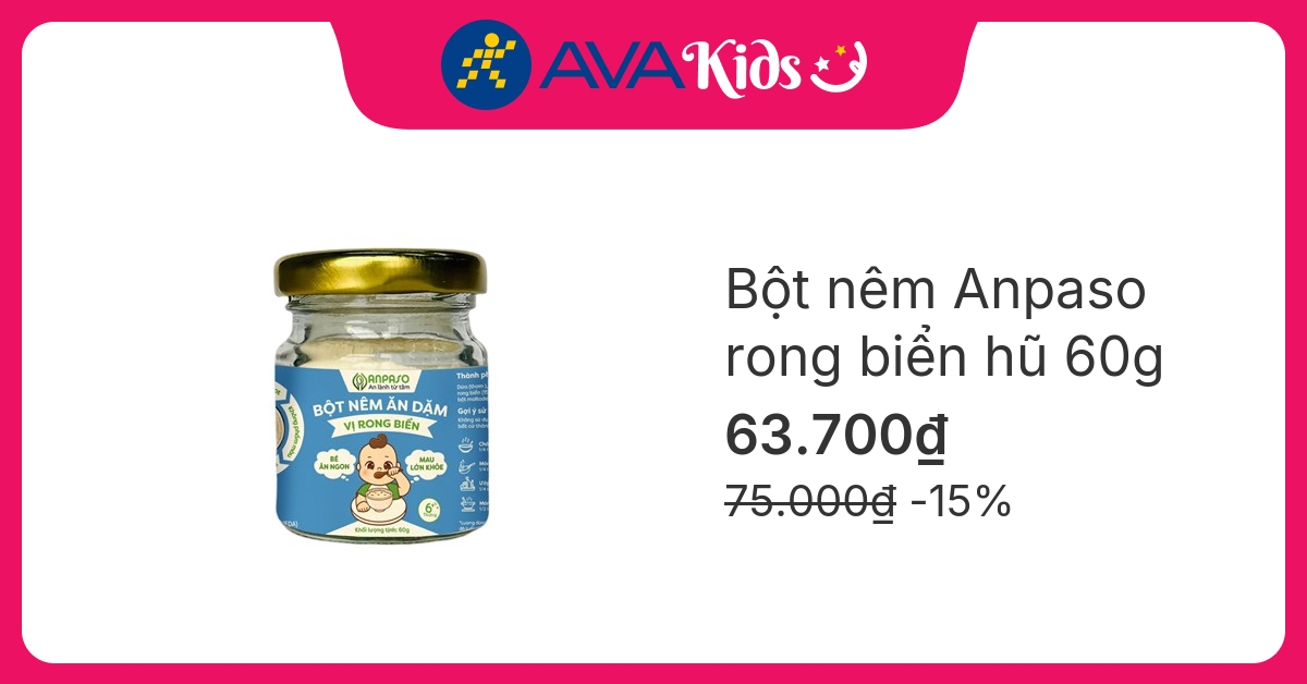Hạt nêm Anpaso rong biển hũ 60g hover