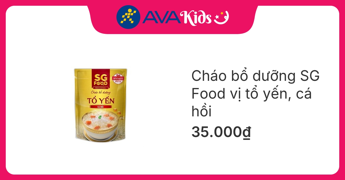 Cháo bổ dưỡng SG Food vị tổ yến, cá hồi gói 240g (từ 10 tháng) hover