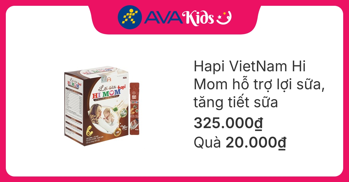 Lợi sữa Hapi Hi Mom hỗ trợ tăng tiết sữa 30 gói hover