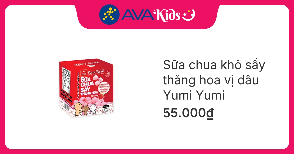 Sữa chua khô sấy thăng hoa vị dâu Yumi Yumi hộp 30g (từ 1 tuổi)