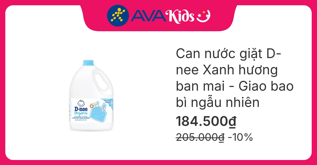 Nước giặt quần áo cho bé D-nee Xanh hương ban mai can 3 lít - Giao bao bì ngẫu nhiên