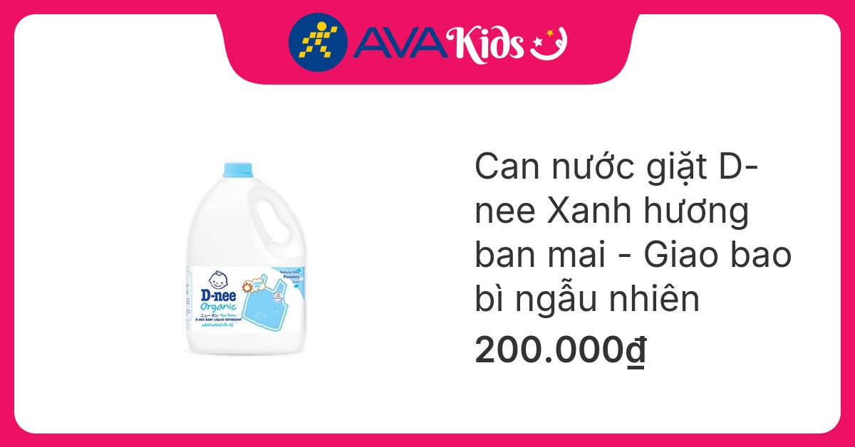 Nước giặt quần áo cho bé D-nee Xanh hương ban mai can 3 lít - Giao bao bì ngẫu nhiên